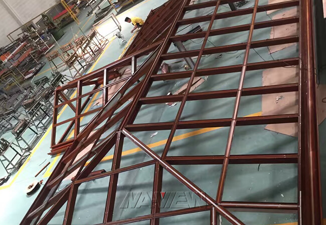 Progettazione schermata del tetto di elettroforesi del portico prefabbricata vetro di alluminio 4