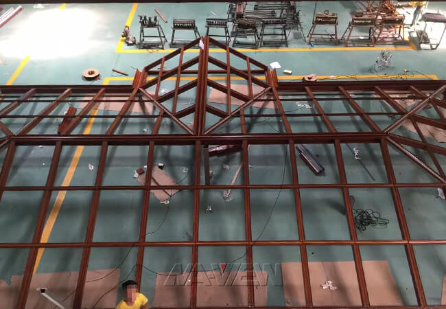 Progettazione schermata del tetto di elettroforesi del portico prefabbricata vetro di alluminio 5