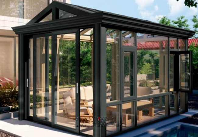 Ha annunciato le recinzioni del patio del Sunroom del tetto di timpano più colore su misura 0