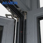 Porta di alluminio Windows lustrato doppio della finestra della stoffa per tendine della rottura termica di legno di colore fornitore