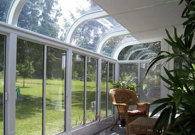 Sunroom di vetro di alluminio prefabbricato dell'interno di recinzione del patio di 4 stagioni 0