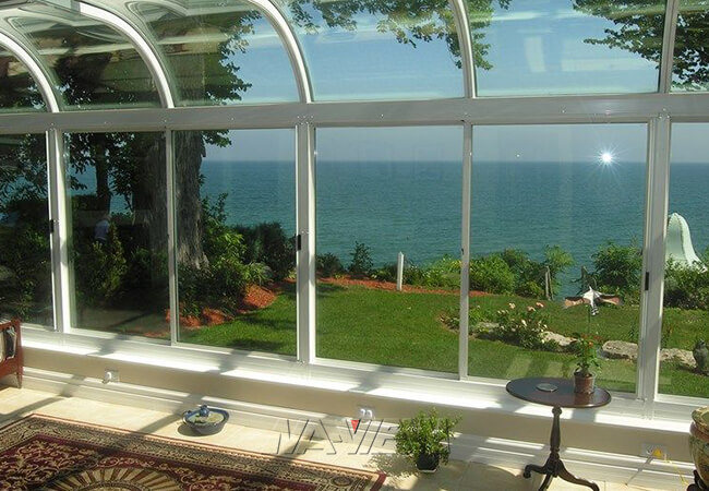 Sunroom di vetro di alluminio prefabbricato dell'interno di recinzione del patio di 4 stagioni 1