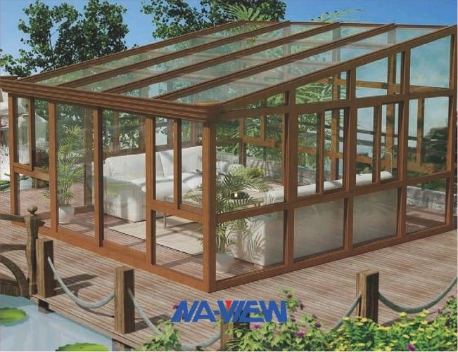 Estensioni di vetro del Sunroom del solarium e del conservatorio del Sunroom del tetto di timpano della lega di alluminio 0